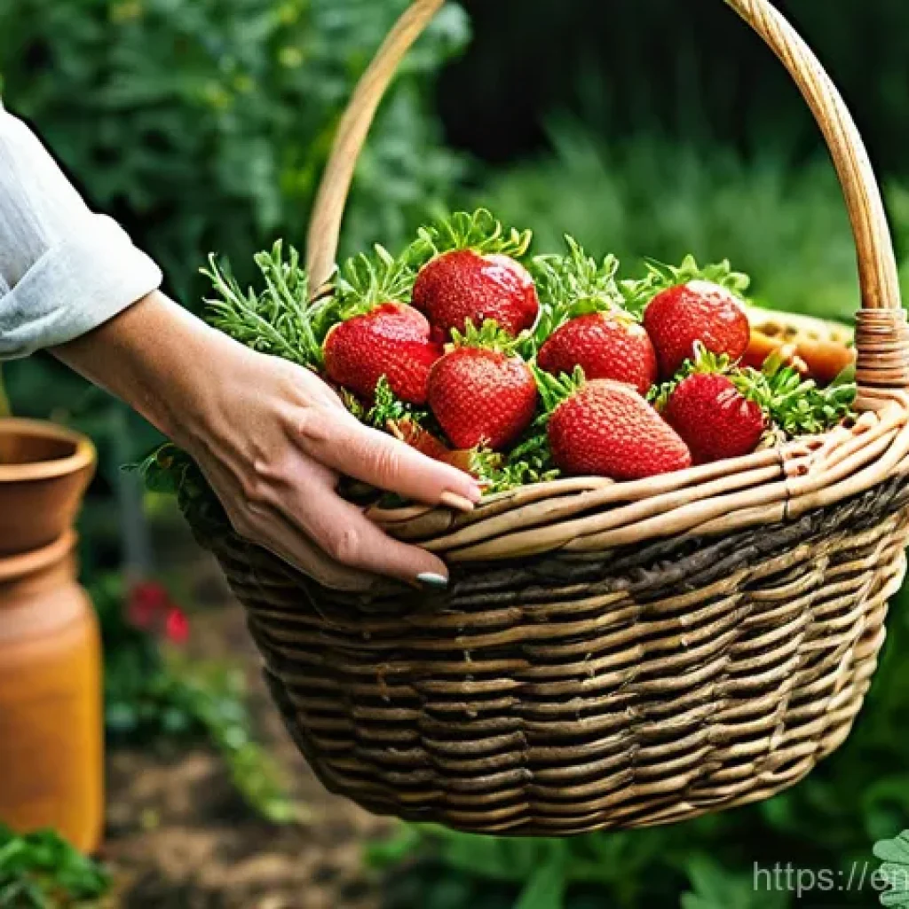 식용 정원에서 다년생 식물과 일년생 식물의 조화 - **Prompt:** A vibrant, sun-drenched edible garden teeming with life, showcasing a harmonious blend o...
