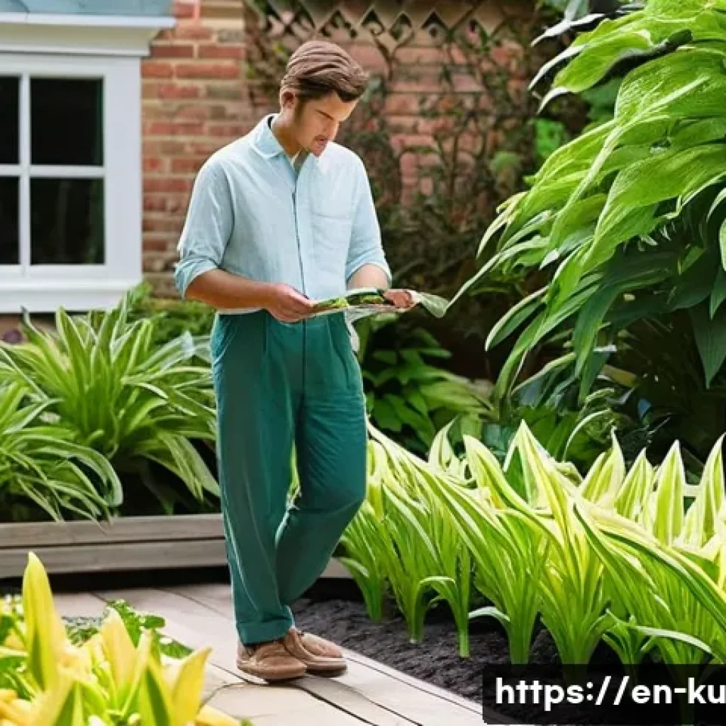 정원에서 다년생 식물의 기후 적응 전략 - **Prompt:** A serene, sun-drenched garden scene showcasing distinct microclimates. In the foreground...
