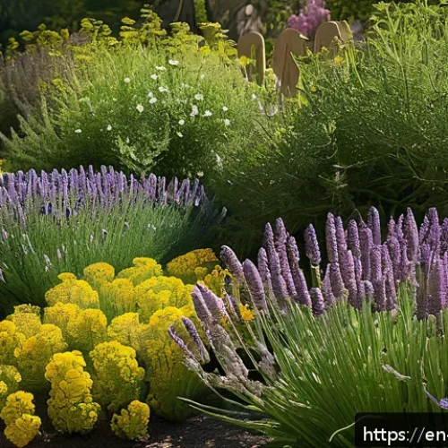 Home 17 정원에서 다년생 식용 식물의 환경적 가치 - A vibrant garden scene showcasing a diverse perennial edible garden in early spring, featuring deep-...